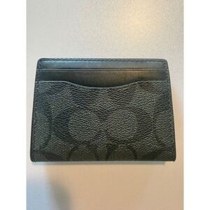 Coach Magnetic Card Case in Signature Canvas Black